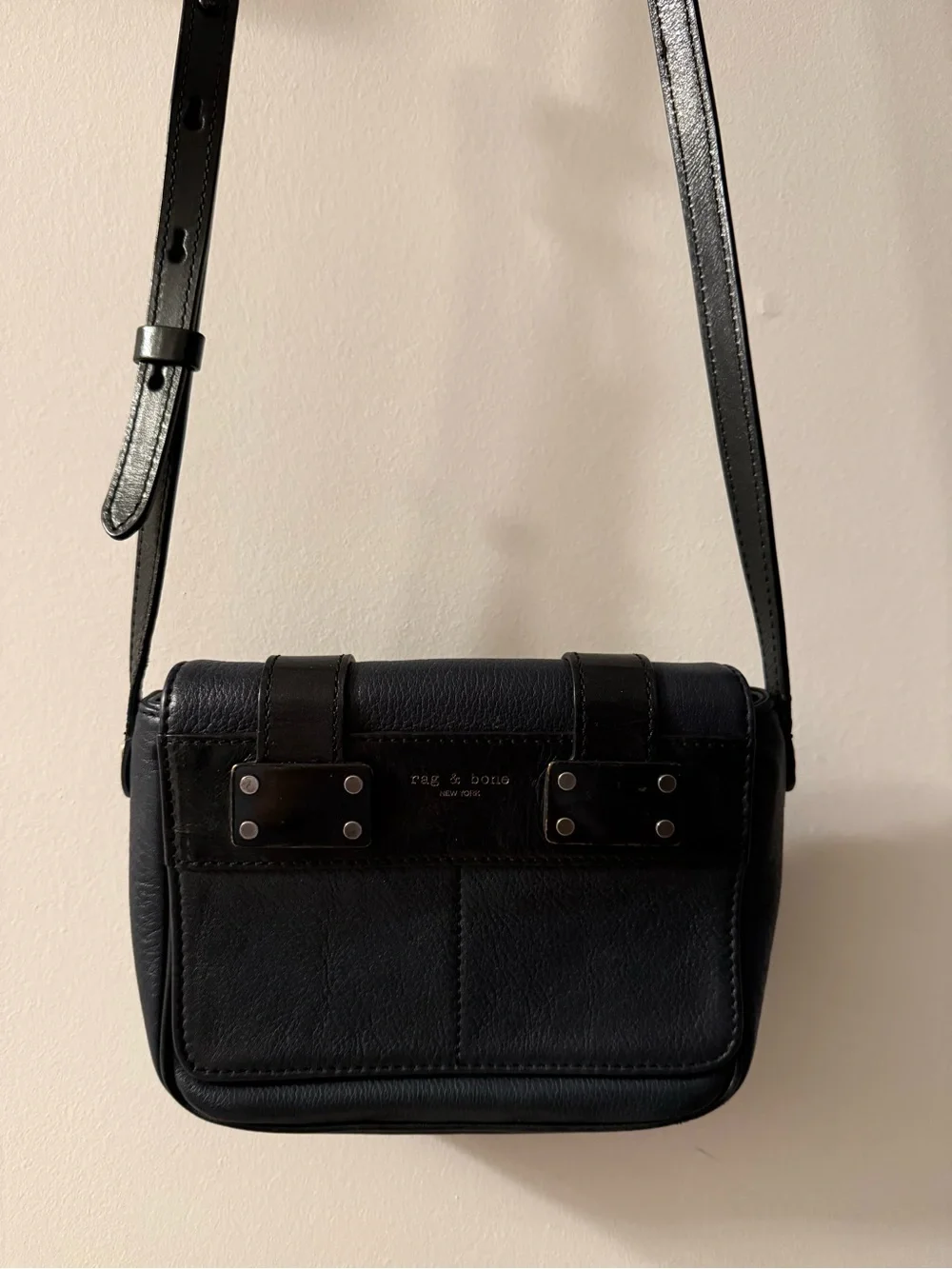 rag & bone Navy and Black Leather crossbody Bag